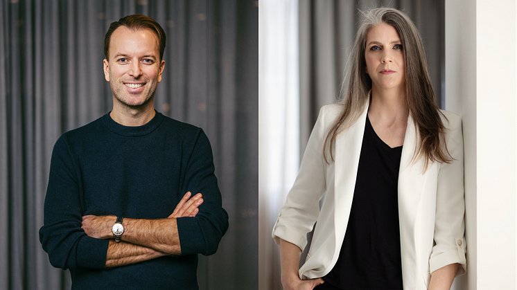 Daniel Larsson, VD Odevo och Claire Shepherd, VD Odevo UK