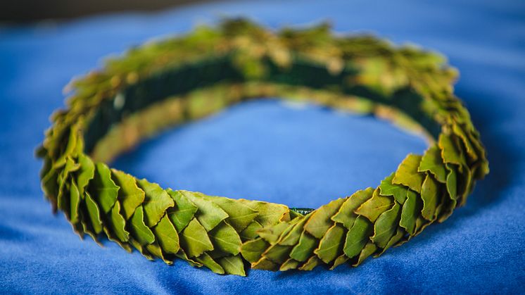 Lagerkrans, som används vid promotion av hedersdoktorer vid teknisk-naturvetenskaplig, samhällsvetenskaplig och humanistisk fakultet. Bild: Mattias Pettersson