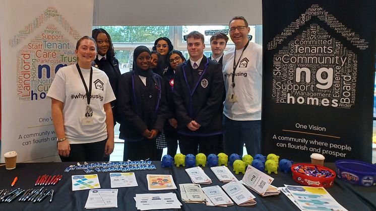 ng homes staff with senior pupils during All Saints Secondary's DYW Careers Carousel