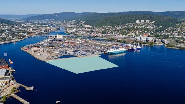 Drammen Havn utvides med 80 mål på Holmen. 