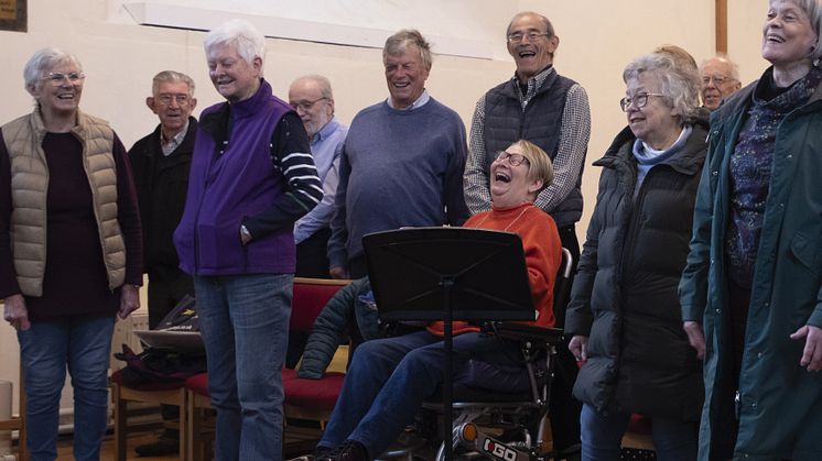 Laughter: Singing in her choir has made a huge difference to Jeannie’s life. Photo by Adam Pleasance