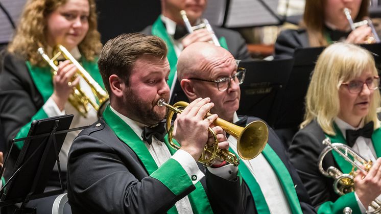 NORGES BESTE: Manger Musikklag tok seieren i NM brass 2025. Foto: John Vint
