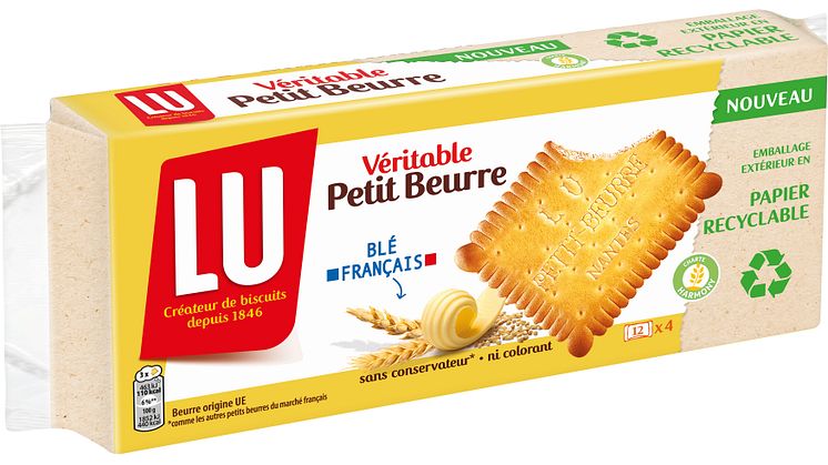Mondelēz International and Saica unveil innovative mono-paper multipack packaging for LU’s “Véritable Petit Beurre”, reducing virgin plastic usage by ~63% per pack