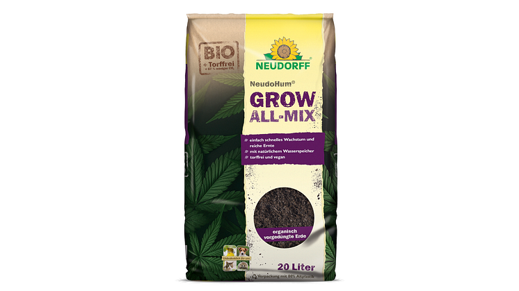 Neudorff stellt eine natürliche Pflege-Grundausstattung für Cannabis-Pflanzen vor: Den NeudoHum Grow All-Mix und den Azet GrowDünger.
