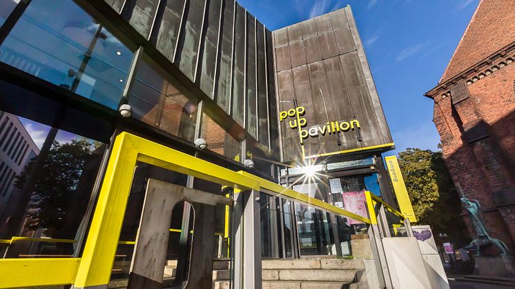 Der Pop Up Pavillon am Alten Markt bietet Kunst- und Kulturschaffenden einen lichtdurchfluteten Freiraum