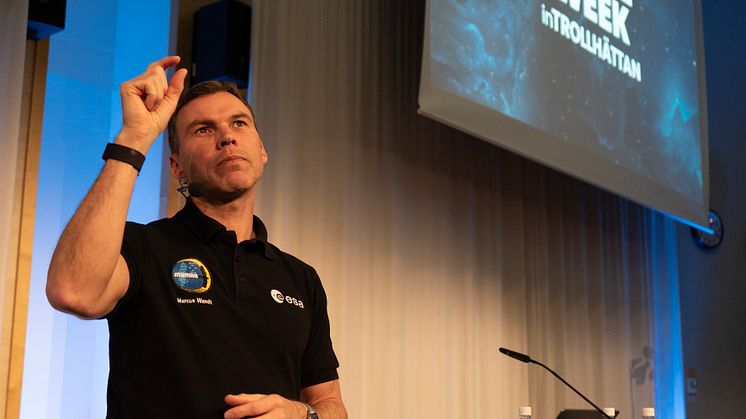 Astronauten Marcus Wandt besökte Högskolan Väst