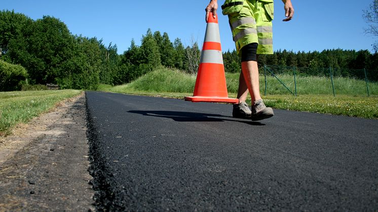 Asfalteringsarbete. Foto: Kristinehamns kommun