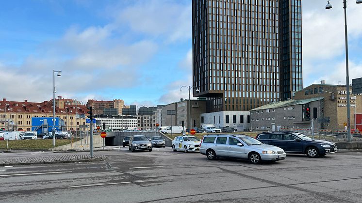 Götatunnelns avfart i Järntorgsmotet stängs från den 3 augusti. I mitten av augusti stängs även påfarten till tunneln. Foto: Trafik Göteborg