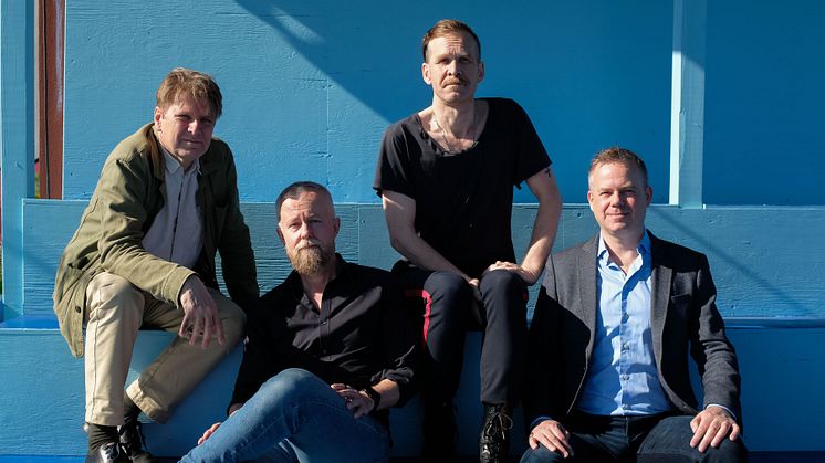 Jussi Karlgren, board member, Andreas Wiberg, Chief Product Officer, Rickard Lundberg, CEO & Founder, and Christian Ubbesen, Chief Financial & Operation Officer. Fotograf: Maria Andrea Garcia