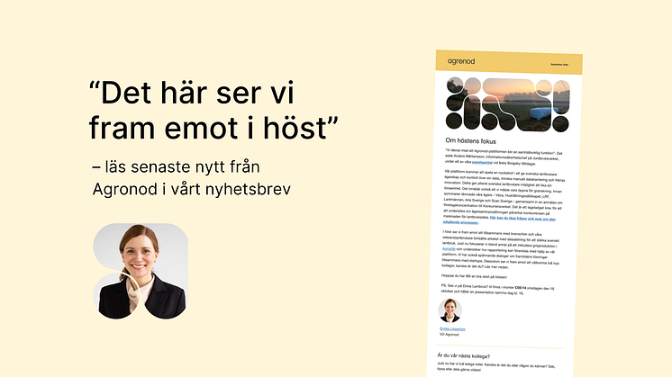 Nyhetsbrev: "Det här ser vi fram emot i höst"