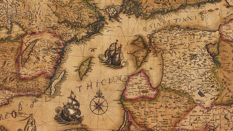 Detaljbild ur ”Orbis Arctoi Nova et Accurata Delineatio” av kartografen Andreas Bureus.