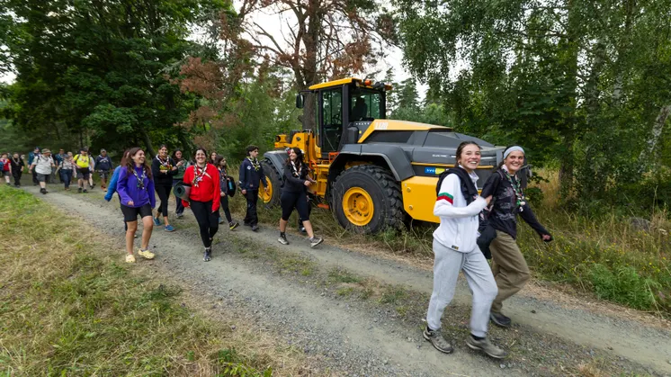 Lägerplatsen för de över 17 000 deltagarna i Scouternas Jamboree26 byggdes bland annat med Volvo L120 Electric.