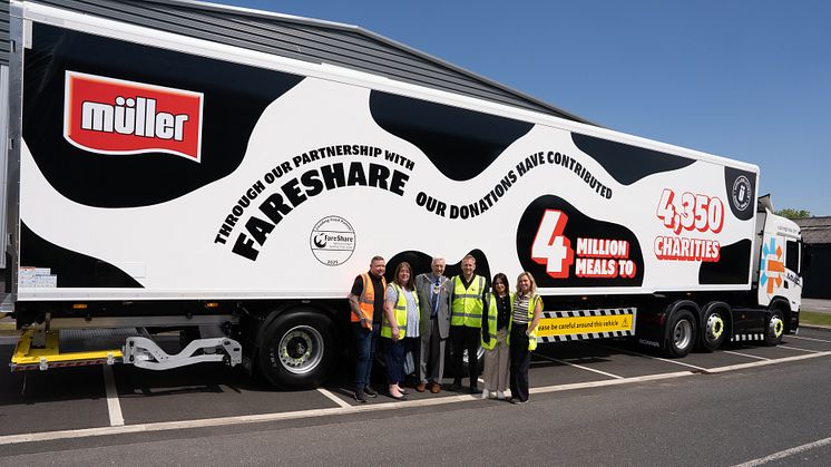 Müller donates four million meals through FareShare, supporting its mission to build Stronger Communities across the UK