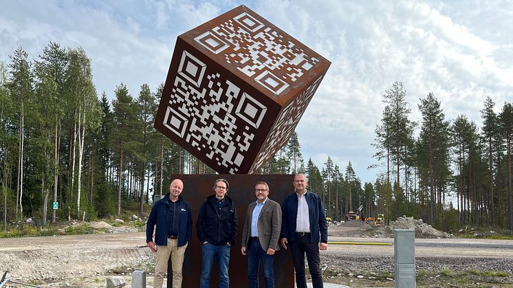 ohan Nilsson, PiteEnergi, Fredrik Bellander, Pireva, Erik Sandström, NCC och Micael Kemi, Piteå kommun. Foto: Hanna Wimander