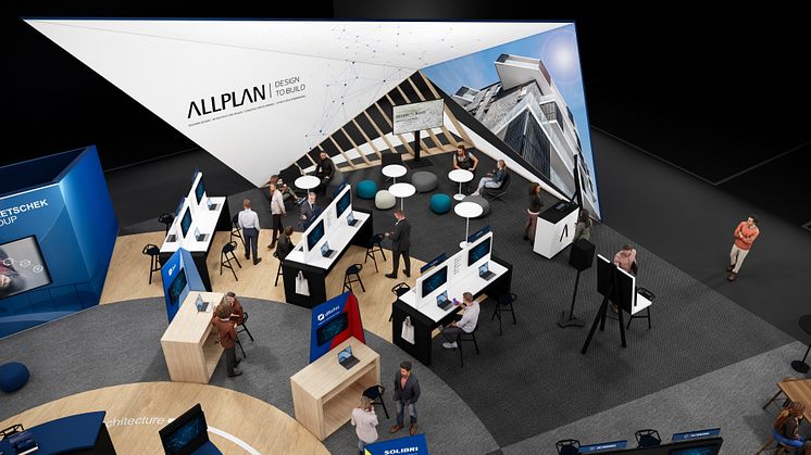 ALLPLAN stellt auf der BAU 2025 sein Produktportfolio für die Bauindustrie vor. Copyright: ALLPLAN.