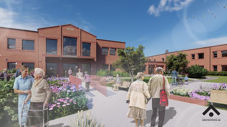 Visionsbild Kungshaga vårdboende. Karin Petterssons Arkitektbyrå.