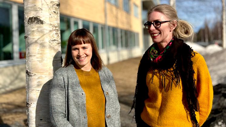 Forskarna Jenny Olofsson och Anna Sofia Lundgren leder studien som undersöker hur plats påverkar vår upplevelse av ålder. Foto: Karin Johansson.