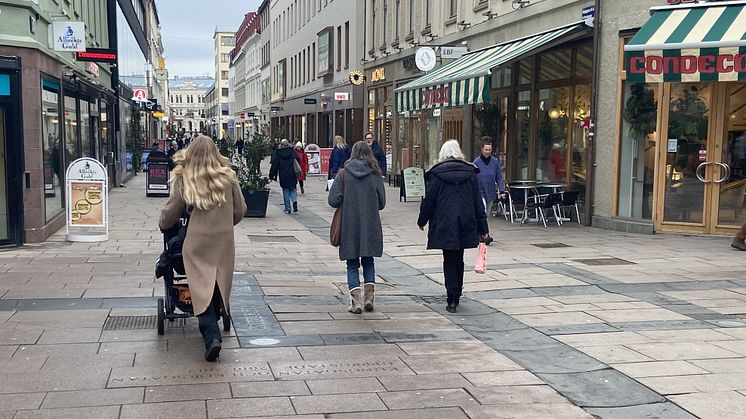Korsningen Kungsgatan-Korsgatan, mitt emellan Östra och Västra Hamngatan, som den ser ut i januari 2025. Bild: Göteborgs Stad