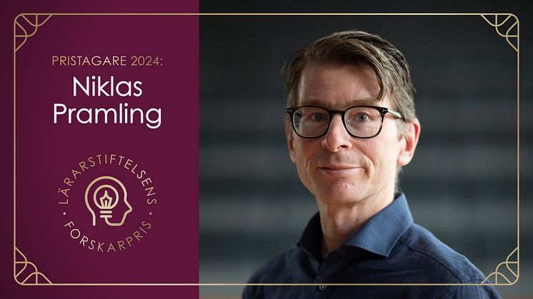 Lärarstiftelsen tilldelar årets forskarpris till professor Niklas Pramling. Fotograf: Michael Odelberth