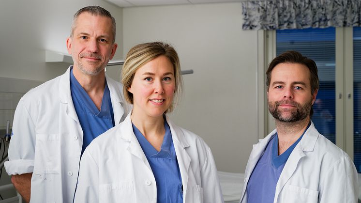 Dag Welin, Bitte Kaddik Bergström och Gustav Andersson - de tre läkarna i pilotprojektet.