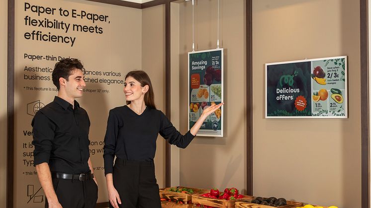 Samsung presenterar Color E-Paper och AI-drivna skyltlösningar på ISE 2025
