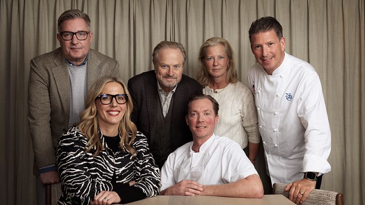 Fr v: Peter Kjellberg, White Guide – Karsten Thurfjell, Gastronomiska Akademin – Louise Wallgren, Sabis – Pontus Frithiof, krögare & initiativtagare – Madeleine Brehmer, VD Sabis – Mikael Einarsson, kock & restauratör Chez Jolie
