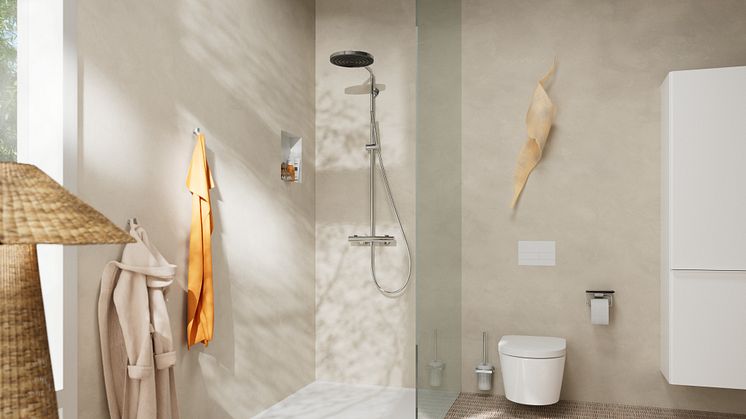 De nye Pulsify S Puro EcoSmart Showerpipes fra hansgrohe opfylder alle krav til et skønt, vandbesparende brusebad og er samtidig smukke at kigge på med deres cylindriske design, der fås i fire forskellige overflader.