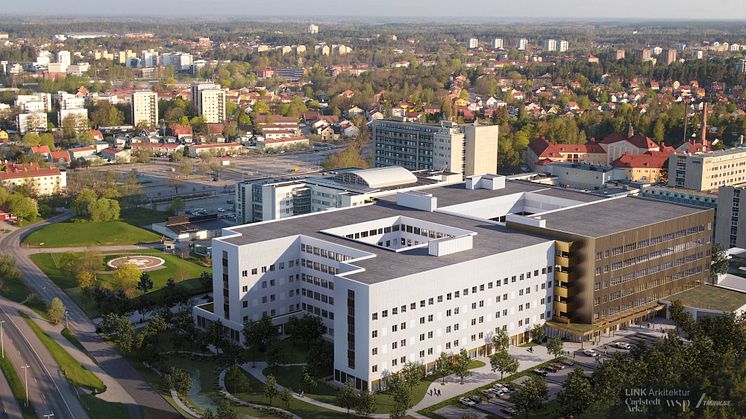 Granitor Electro ansvarar för installation av el, tele och säkerhetslösningar på regionens nya akutsjukhus i Västerås. Copyright: Region Västmanland/LINK arkitektur/Carlstedts arkitekter/TMRW