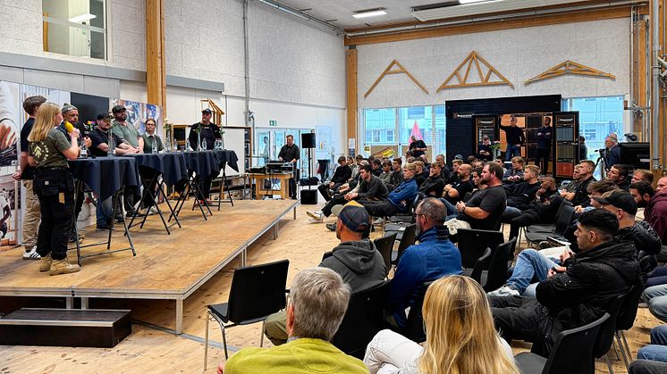 Der var gang i paneldebatterne, da der blev afholdt bæredygtighedsmesse på Blommevej i Randers // Foto: Tradium