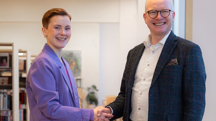 Lina Björk, ny näringslivsutvecklare, och Torbjörn Sjögren, näringslivschef på Sunne kommun.