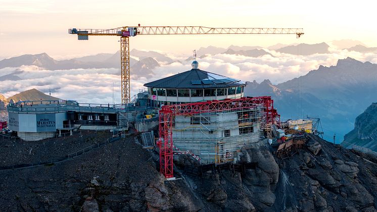 Aufnahme vom Schilthorngipfel am 17. Oktober 2024, wenige Tage nachdem die Luftseilbahn ab Birg eingestellt wurde.