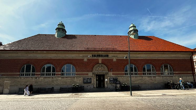 Lunds Saluhall, vy från norr mot Mårtenstorget.