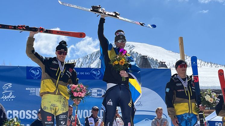 Sebastian Engelbrekts tar guld vid JVM i Skicross i Isola 2000