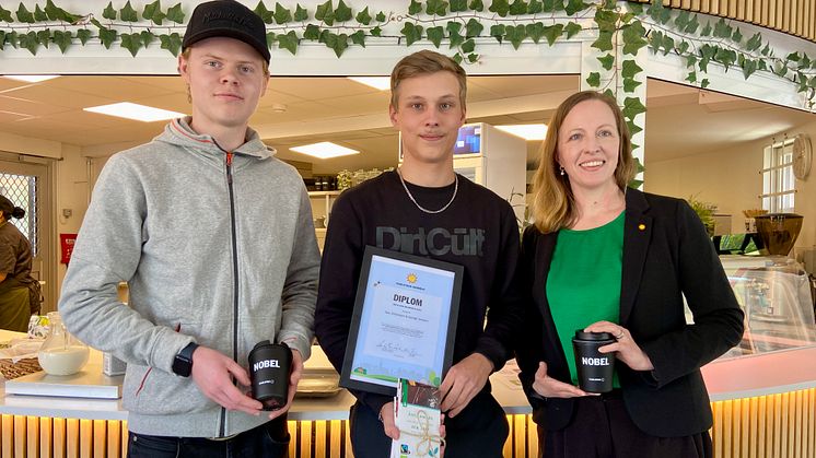 Isac Johansson, George Jansson och Cecilia Boman Lindström. 