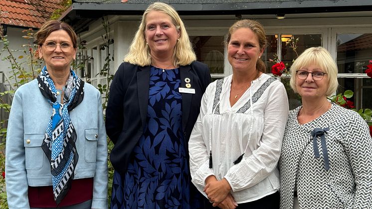 Birgitta Bisholt, professor och prefekt vid RKH, Susanne Georgsson, professor och rektor vid RKH, Maria Haak, professor och vice-rektor för forskning, HKR och Anna-Karin Edberg, professor och studierektor för forskarutbildningen i vårdvetenskap, HKR