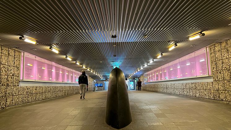 Sporveisdikt i Sporveispassasjen. Foto: Sporveien