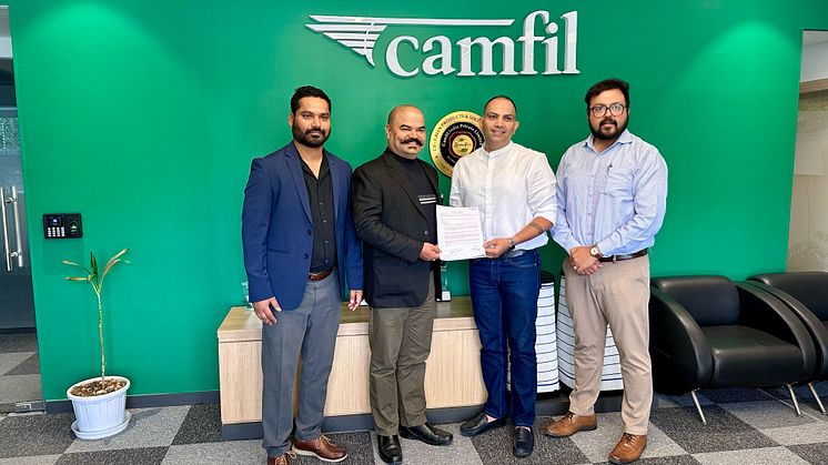 From Left to right: Sujit kumar CEO, Cheface pvt ltd, Bigyan Lohani, Director, Cheface pvt ltd, Rahul Kapoor, MD, Camfil India and Rouble Munjal, Head Marketing, Camfil India