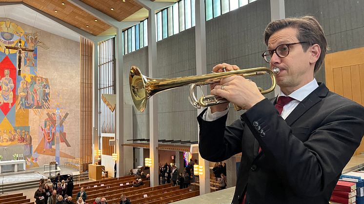 Trumpetare Jonas Højen Wiik. | Foto: Helena Linder