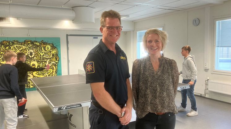 Berndt Karlsson, stabschef och Jenny Wiemo, rektor på Klaraskolan jobbar tillsammans för Trygga Klara.