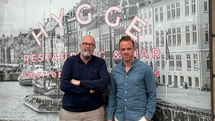 Mats Löhnn och Joakim Hägg står bakom det nya konceptet ﻿HYGGE Restaurang & Bar som öppnar på Sundstorget i februari.