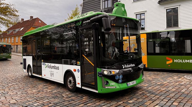 Autonom buss i Stavanger som teståktes under förstudien 