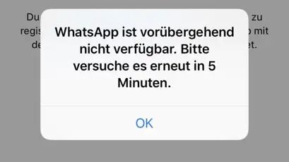 WhatsApp ist vorübergehend nicht verfügbar