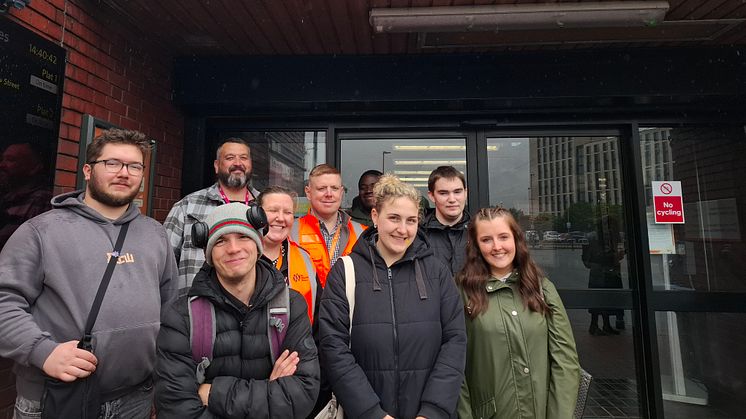 Mencap interns with Scott Simpson (Mencap), Zoe Hodgins (WMR) and Lewis Taylor (WMR)