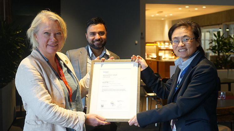 Ann-Sofie Gustafsson from SamCert Certification ceremony at DNV Hovik in Oslo.JPEG