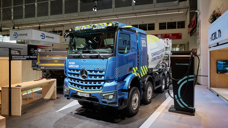 Mercedes-Benz Lastbilar presenterar eArocs 400 på bauma 2025.