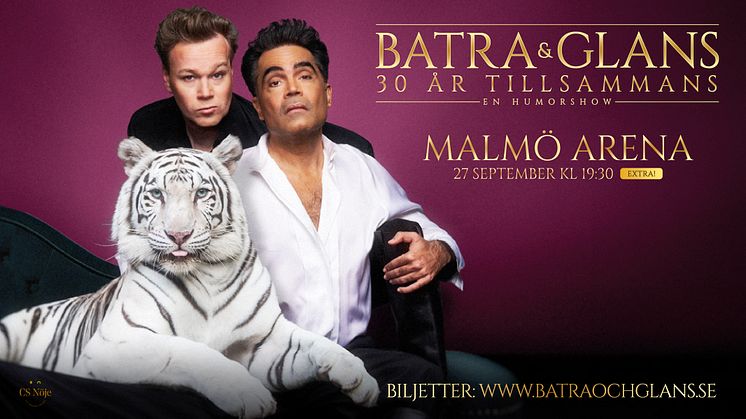 Dundersuccén Batra & Glans gör en sista turnésväng i höst och kommer tillbaka till Malmö Arena!