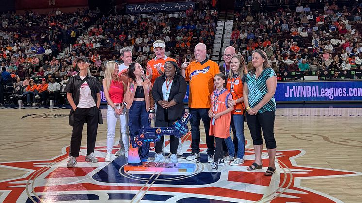 WNBA’s Connecticut Sun Unveils Custom “Knotted Gun” Sculpture at Center Court