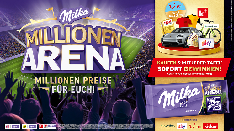 Milka ermöglicht 50 Millionen Gewinne und einmalige „Money can’t buy“-Erlebnisse – im Zuge der Partnerschaft mit der Bundesliga, Borussia Dortmund und FC Bayern München