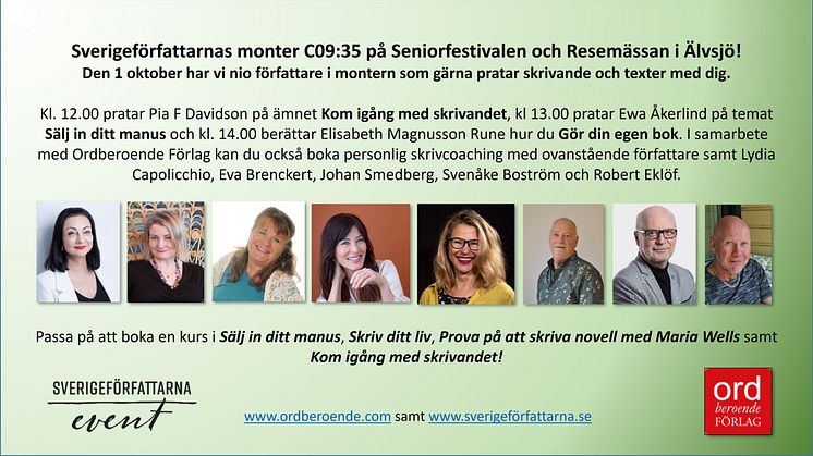 Ordberoende förlag ställer ut på Seniormässan tillsammans med Sverigeförfattarna