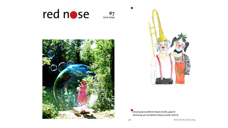 Umschlagseiten der Zeitschrift ‹red nose› Nr. 7 (Foto: (c) Anke Bittkau, Zeichnung: Lisa Bohren-Harjes)